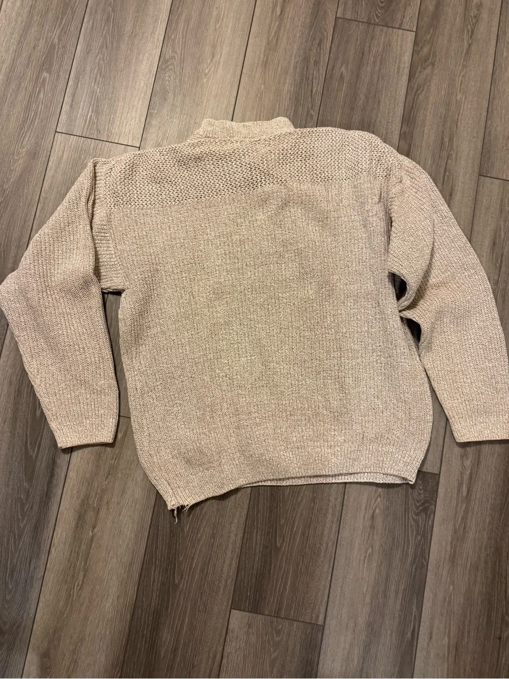 Eddie Bauer Beige Henley Knit Sweater for Men